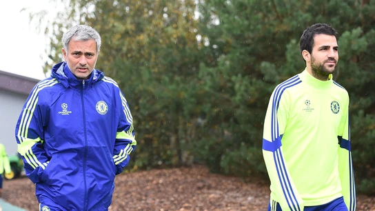 José Mourinho y Cesc Fàbregas José Mourinho y Cesc Fàbregas