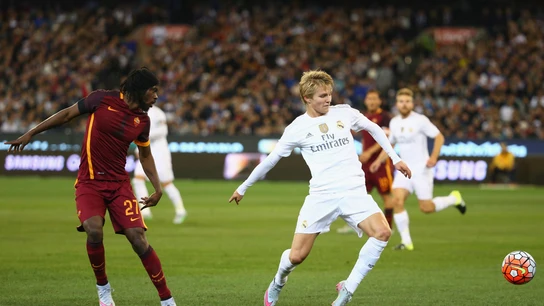 Odegaard en un partido contra la Roma Odegaard en un partido contra la Roma