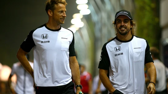 Button y Alonso, de risas Button y Alonso, de risas