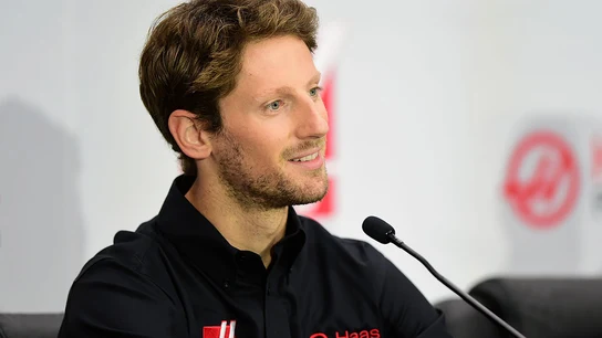 Grosjean, en la rueda de prensa de Haas F1 Team Grosjean, en la rueda de prensa de Haas F1 Team