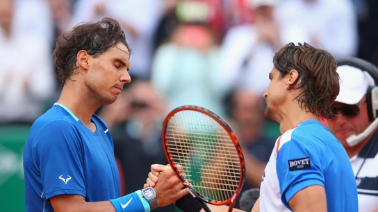 Rafa Nadal y David Ferrer se saludan al terminar un partido Rafa Nadal y David Ferrer se saludan al terminar un partido