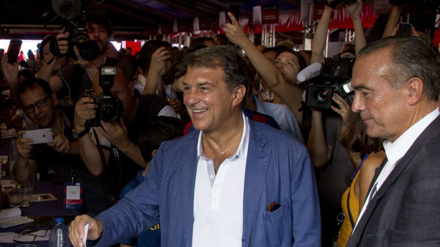 Laporta, durante las elecciones del Barcelona