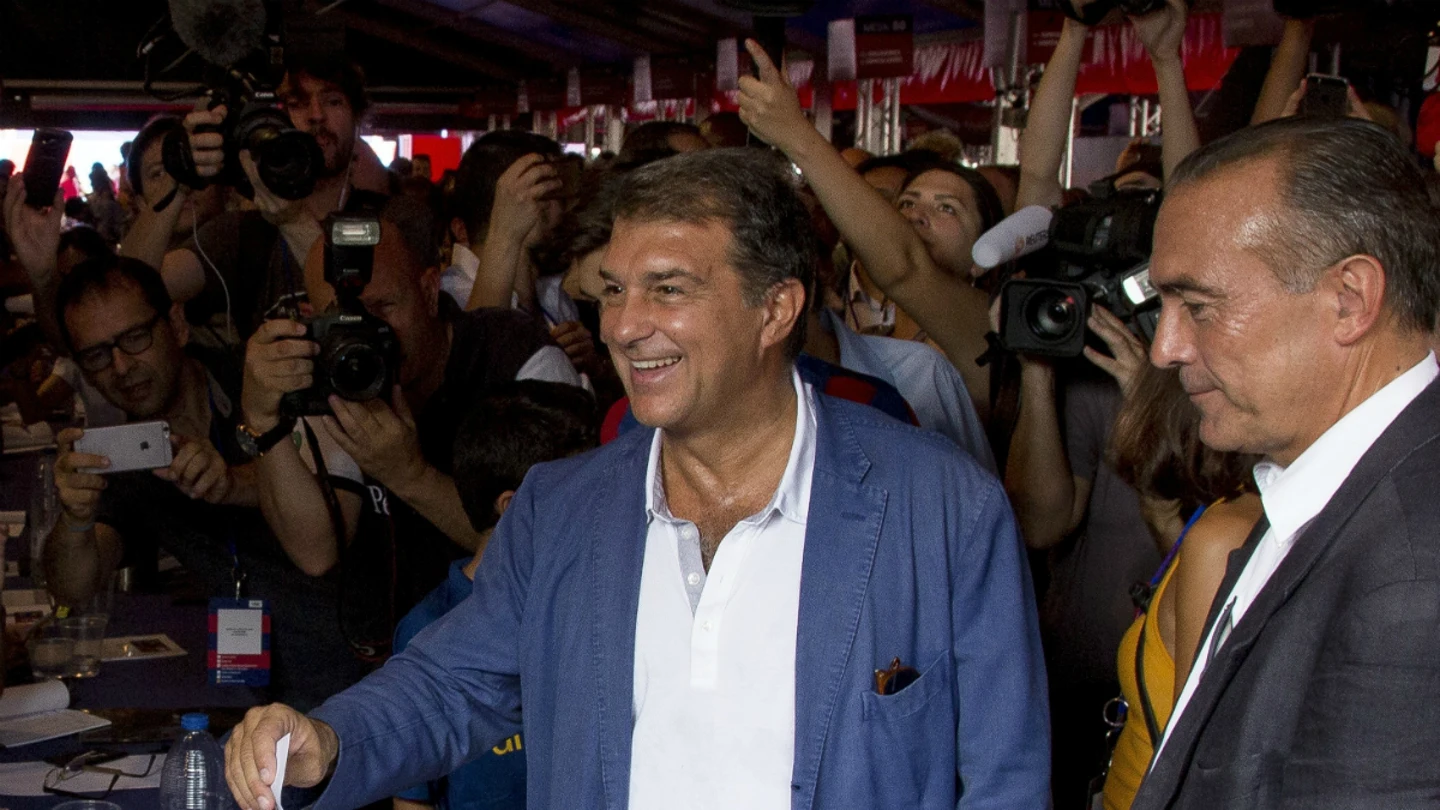 Laporta, durante las elecciones del Barcelona Laporta, durante las elecciones del Barcelona