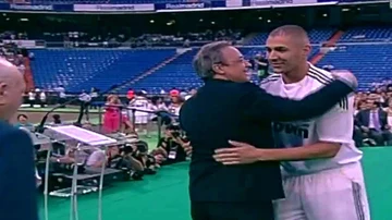 Florentino se abraza con Benzema