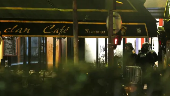 La entrada de la sala Bataclan La entrada de la sala Bataclan