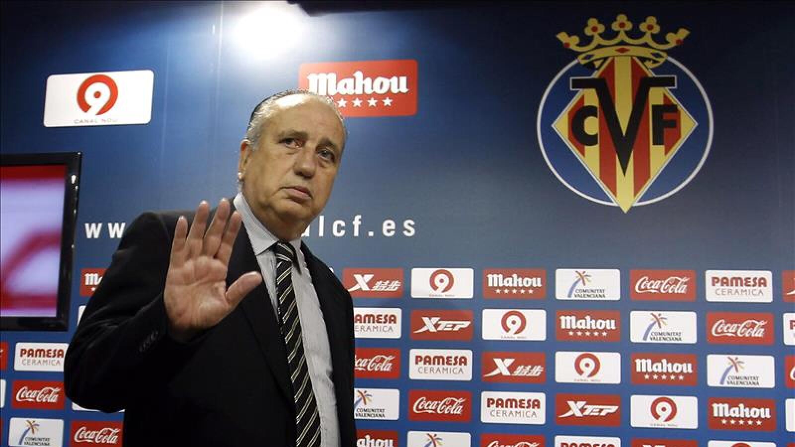 Roig, presidente del Villarreal, en la sala de prensa
