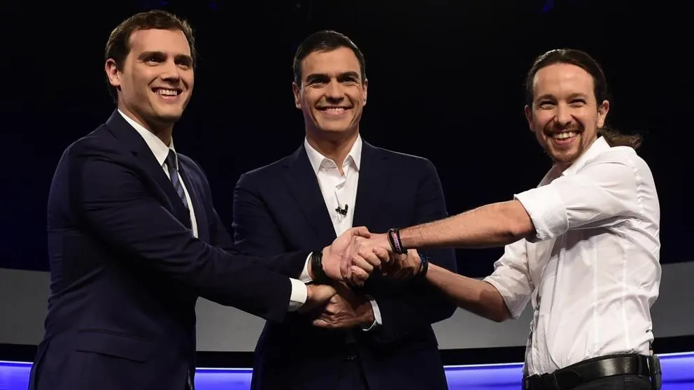 Rivera, Sánchez e Iglesias