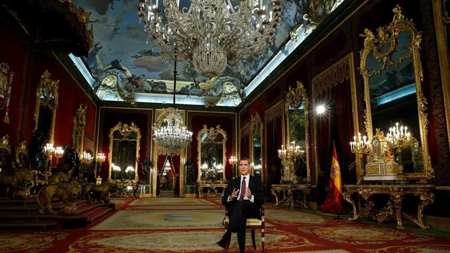 Felipe VI, durante el Menaje de Navidad en el Palacio Real Felipe VI, durante el Menaje de Navidad en el Palacio Real