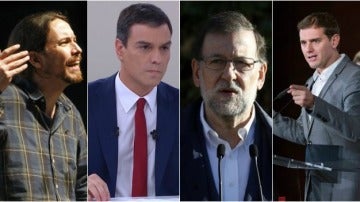 Iglesias, Sánchez, Rajoy, Rivera