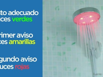 Esta ducha te avisará con luces LED cuando gastes mucha agua