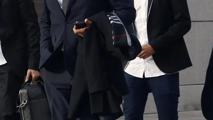 Neymar y su padre, a su llegada a la Audiencia Nacional