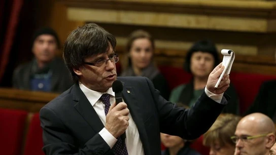 El presidente de la Generalitat, Carles Puigdemont El presidente de la Generalitat, Carles Puigdemont, en el Parlamento Catalán