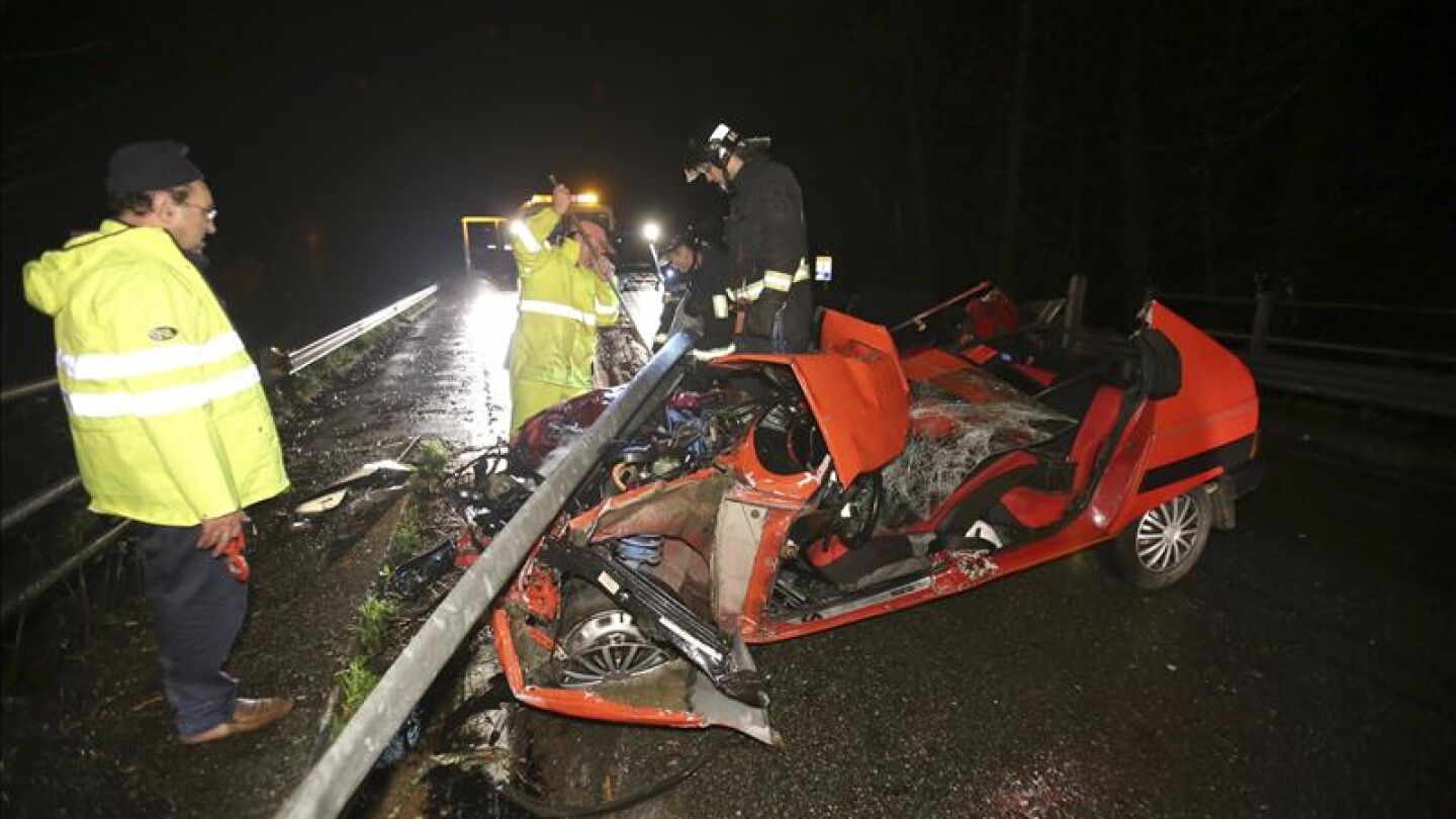 Accidente de tr&aacute;fico ocurrido en Ponteareas