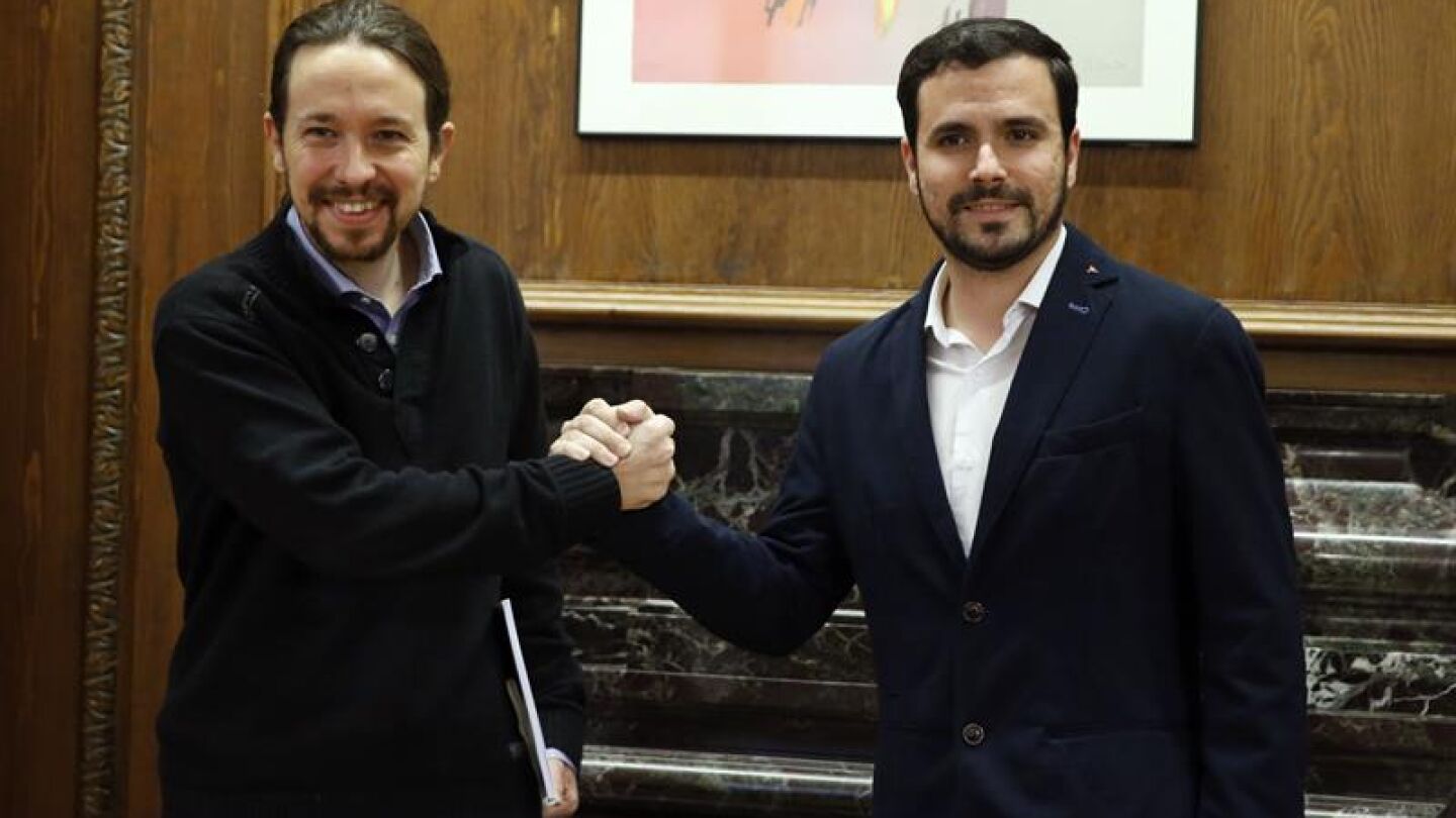 Pablo Iglesias y Alberto Garz&oacute;n