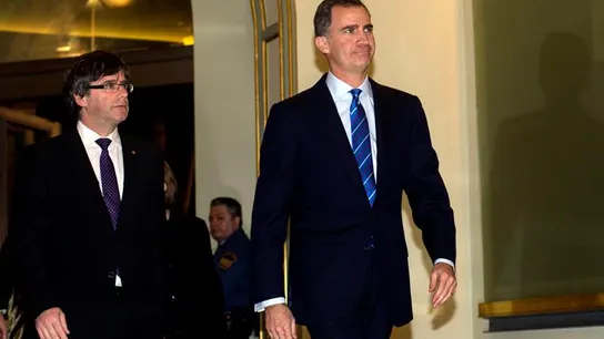 Primer encuentro entre el rey y Puigdemont tras su investidura Primer encuentro entre el rey y Puigdemont tras su investidura