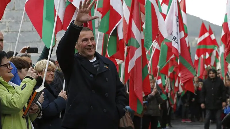 Otegi tras la llegada a su pueblo, Elgoibar