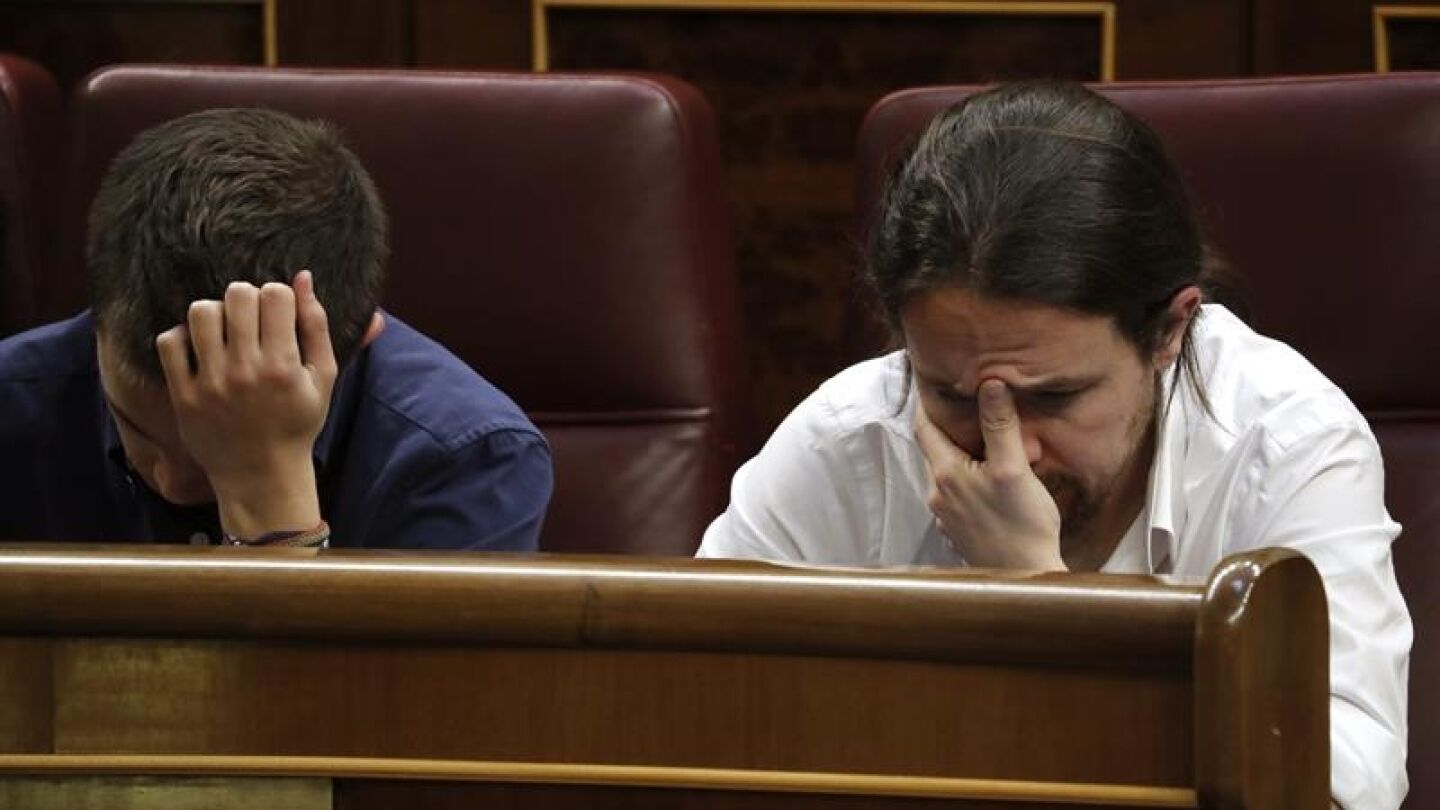 Pablo Iglesias e &Iacute;&ntilde;igo Errej&oacute;n en el Congreso de los Diputados