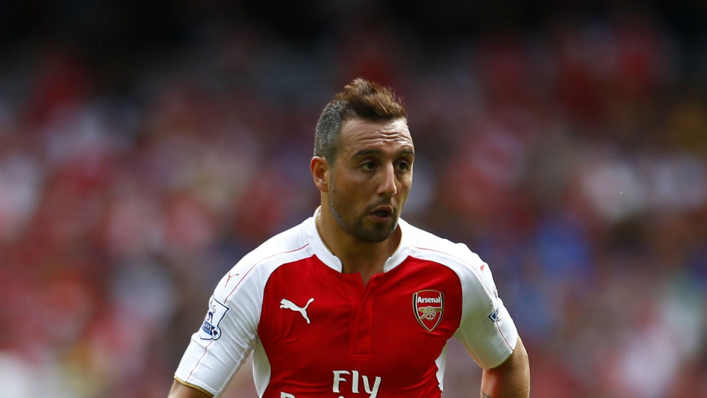 Santi Cazorla durante un partido con el Arsenal