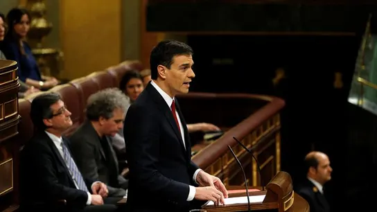 Pedro Sánchez, en la segunda votación de investidura Pedro Sánchez, en la segunda votación de investidura