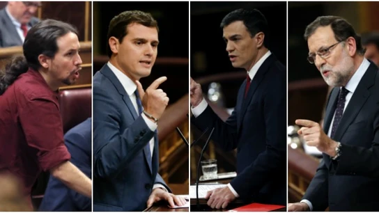 Iglesias, Rivera, Sánchez y Rajoy, en el Congreso Iglesias, Rivera, Sánchez y Rajoy, en el Congreso