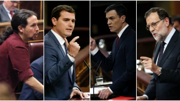 Iglesias, Rivera, Sánchez y Rajoy, en el Congreso Iglesias, Rivera, Sánchez y Rajoy, en el Congreso