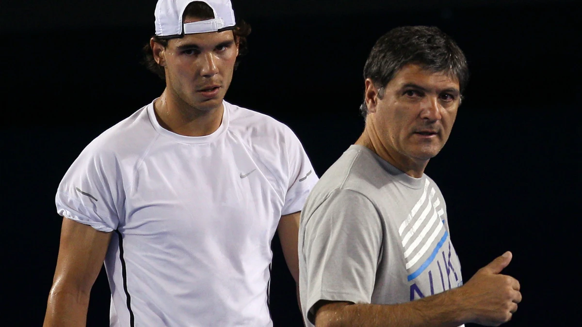 Rafa Nadal, junto a su tío y entrenador, Toni Nadal