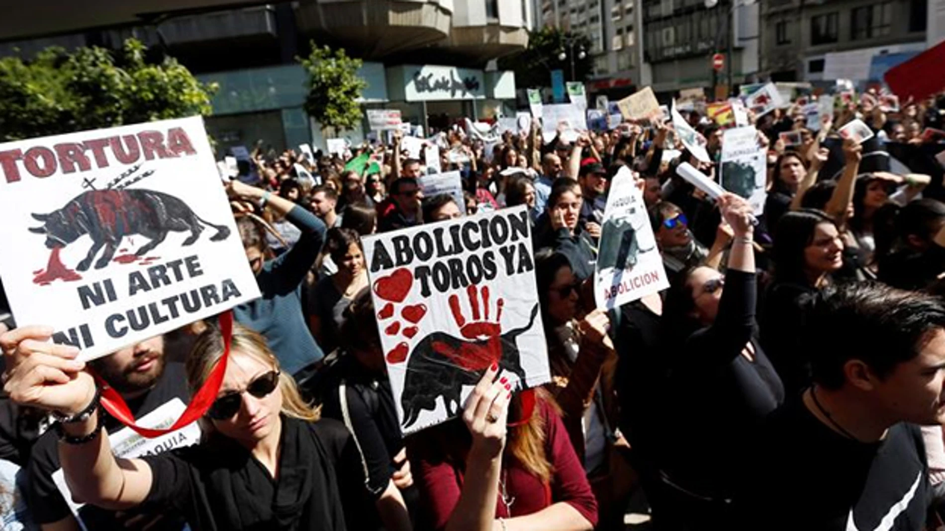 Manifestación antitaurina en Valencia