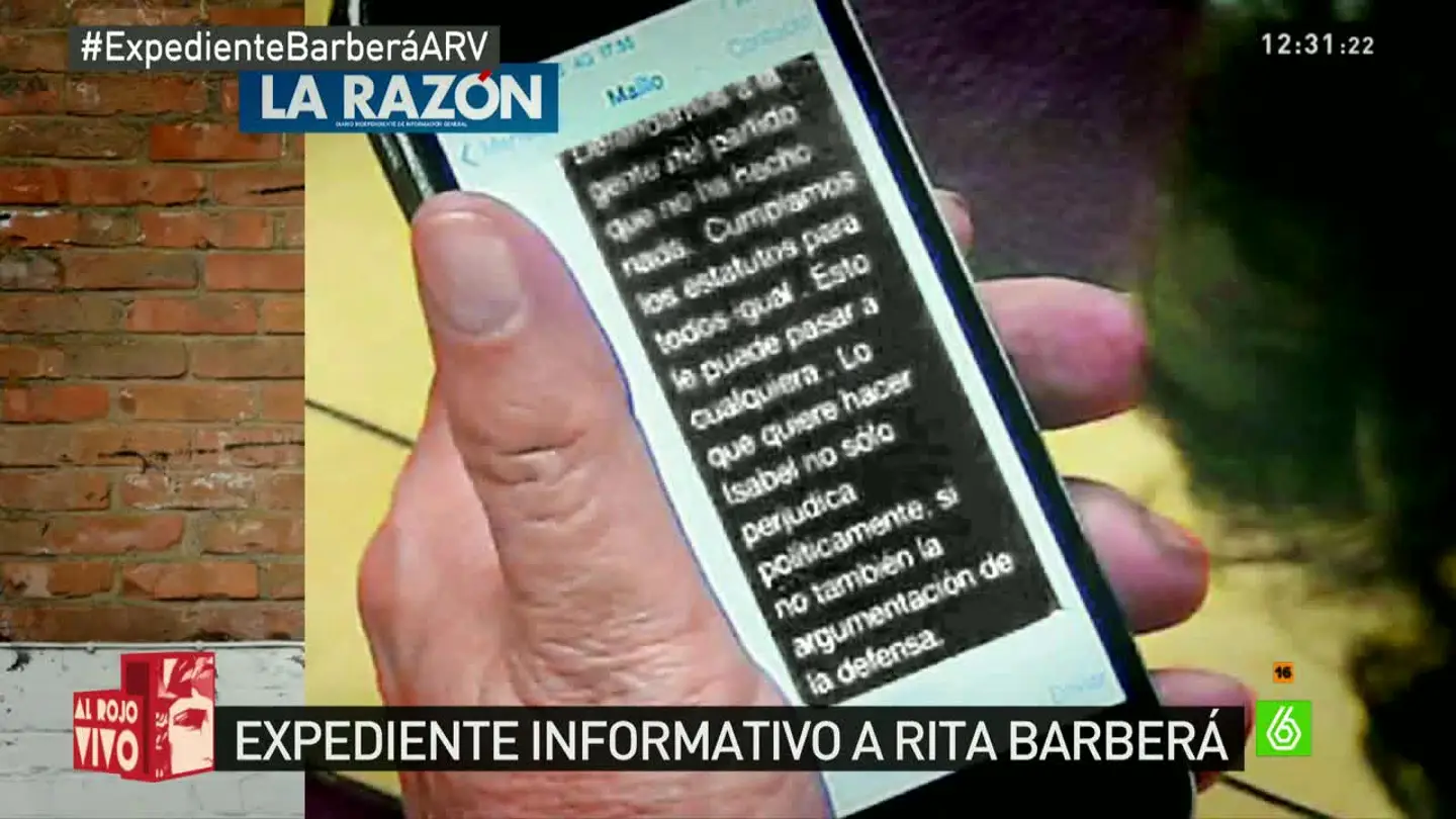 El mensaje de Rita Barberá a Martínez Maíllo El mensaje de Rita Barberá a Martínez Maíllo