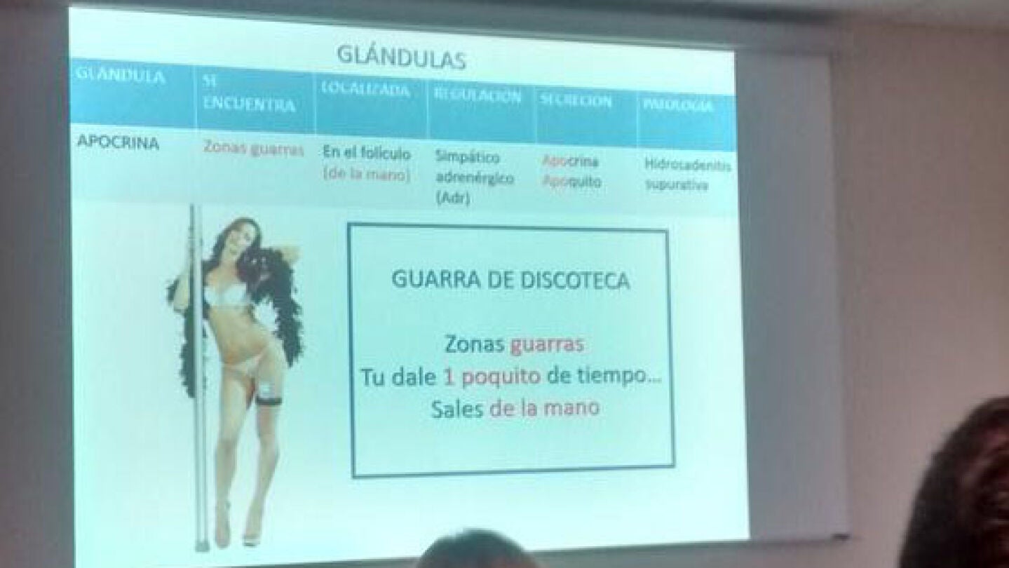 Imagen del Power Point con uno de los ejemplos del profesor