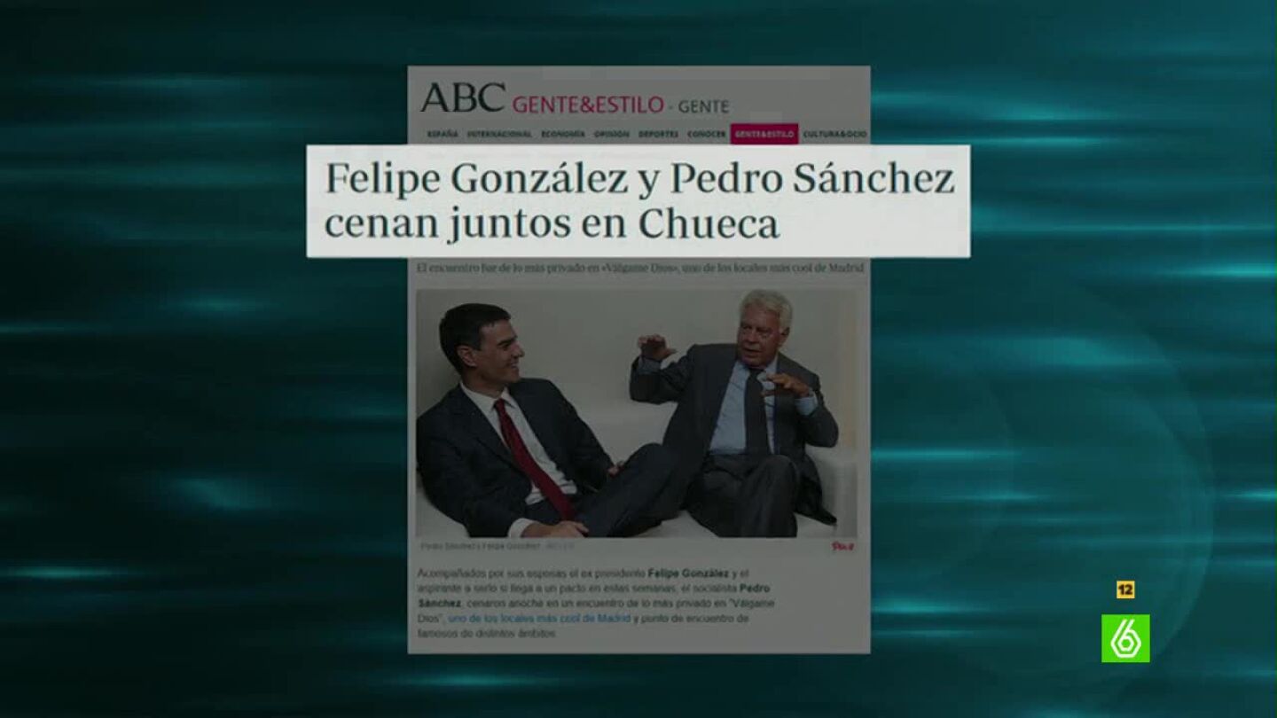 Pedro S&aacute;nchez y Felipe Gonz&aacute;lez cenan juntos en Chueca