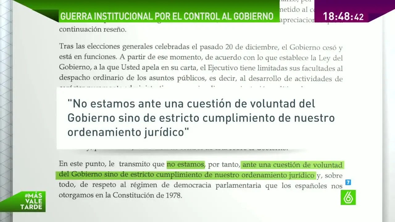 Carta de la vicepresidenta al presidente del Congreso