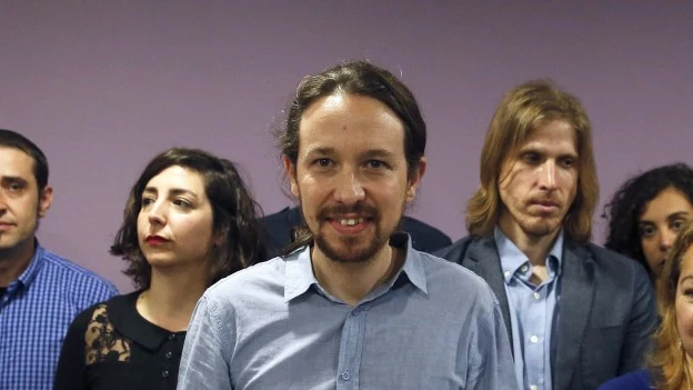 Pablo Iglesias en una rueda de prensa