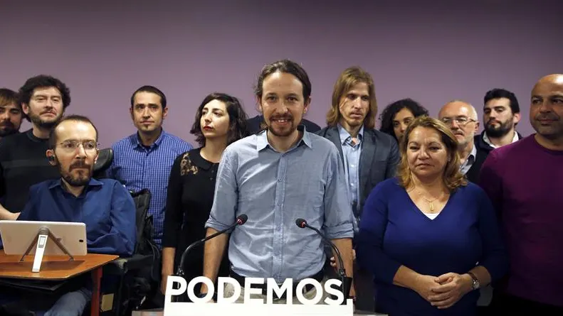 Pablo Iglesias y su equipo