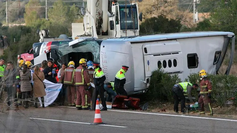 Accidente de autobús en Tarragona