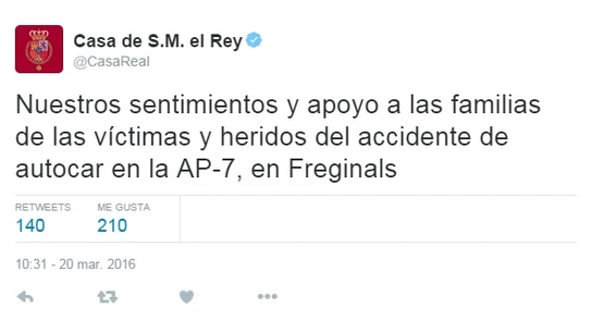 Tweet de Casa Real Tweet de Casa Real