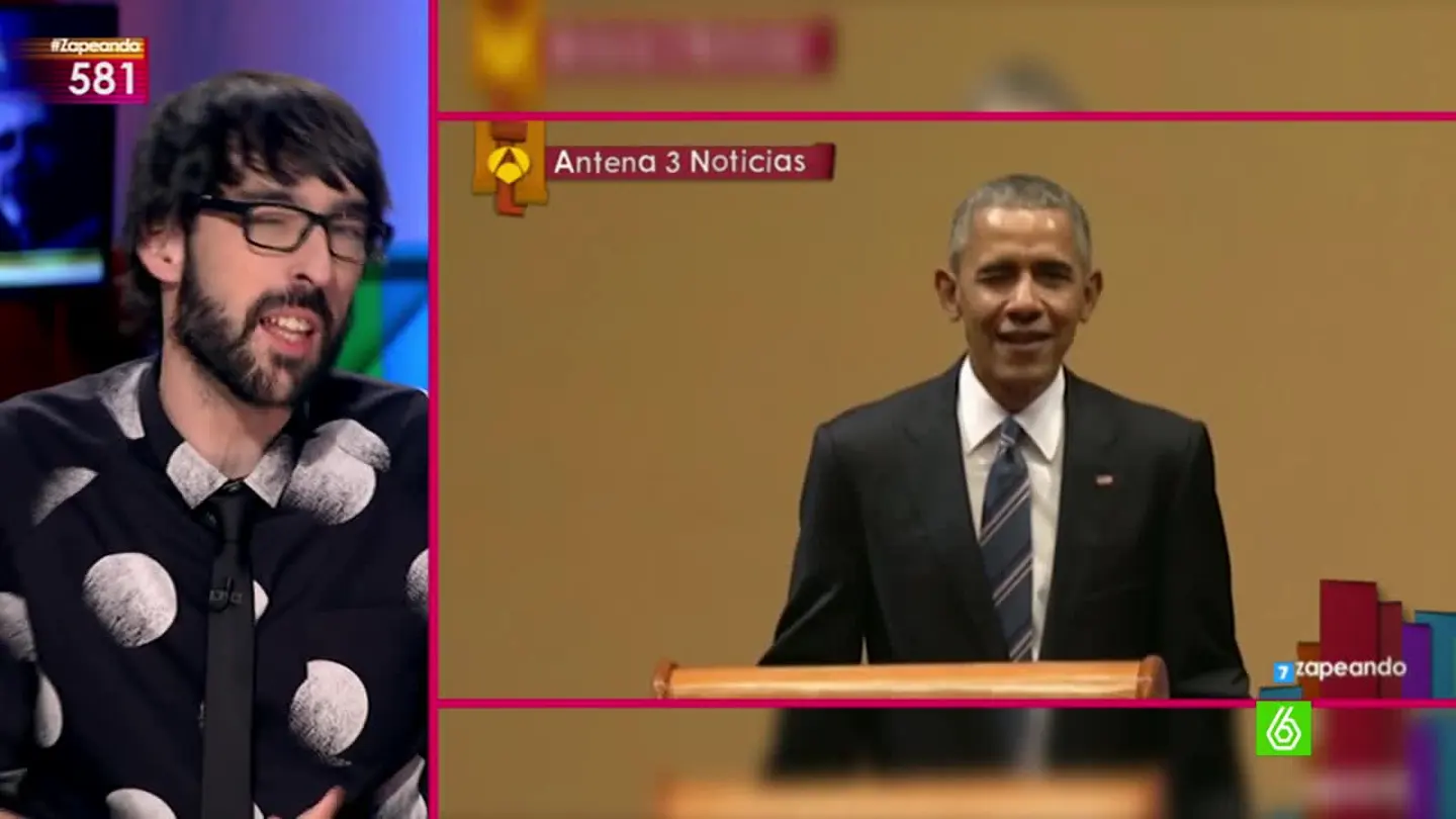 Quique Peinado y Obama guiñando un ojo a los presentes en la rueda de prensa de Cuba Quique Peinado y Obama guiñando un ojo a los presentes en la rueda de prensa de Cuba