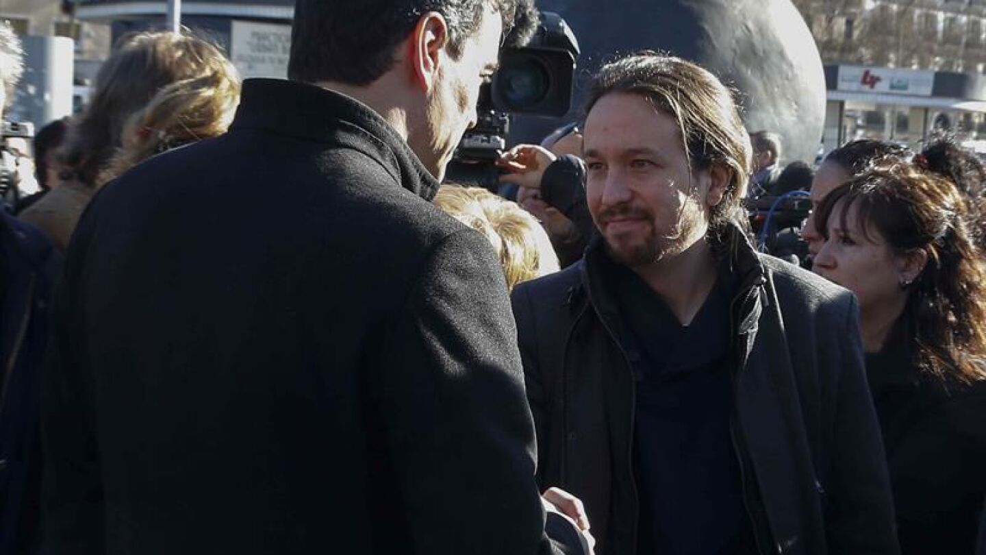El l&iacute;der del PSOE, Pedro S&aacute;nchez y el lider de Podemos, Pablo Iglesias