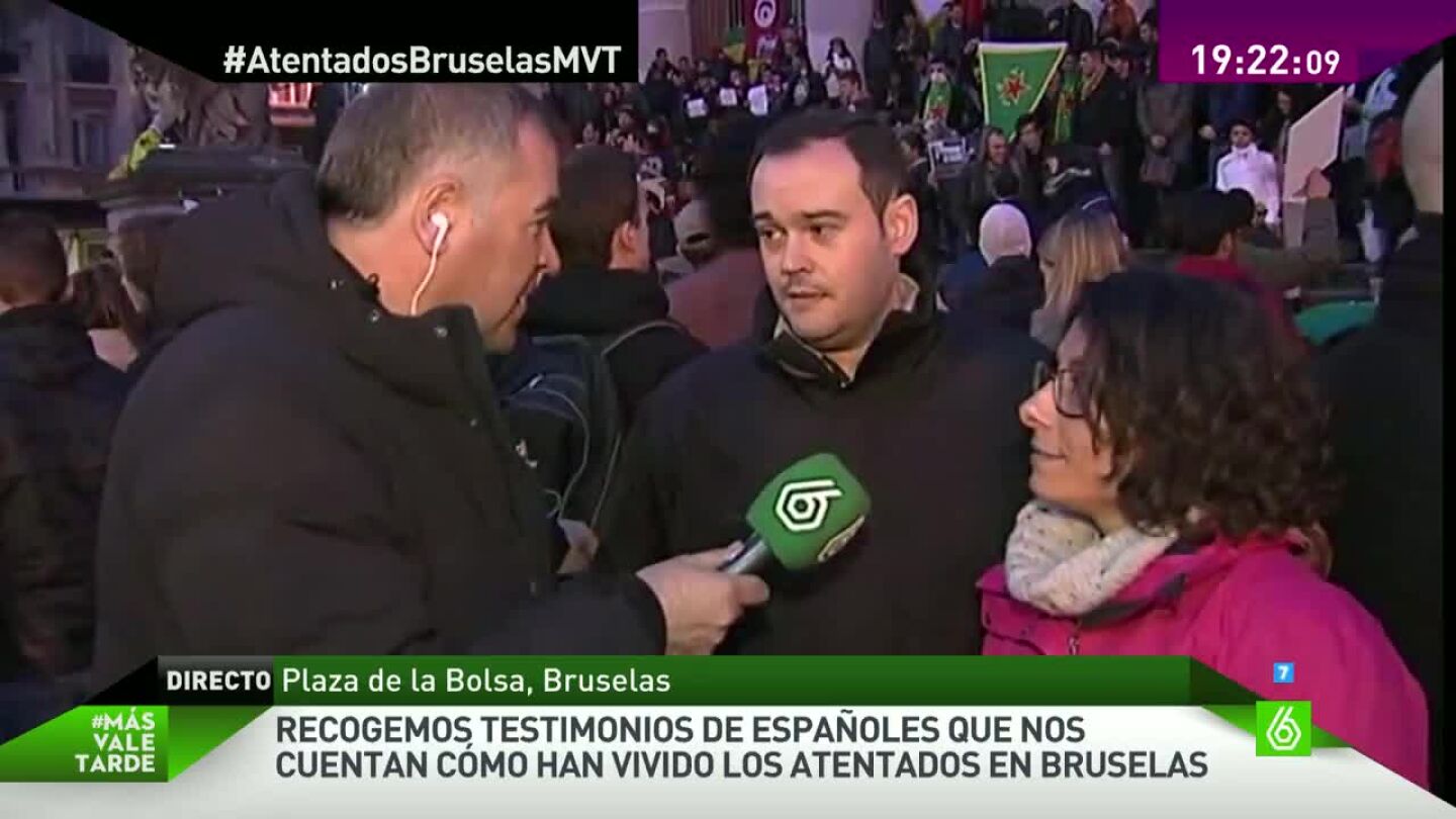 &Oacute;scar y Sara, turistas espa&ntilde;oles en Bruselas