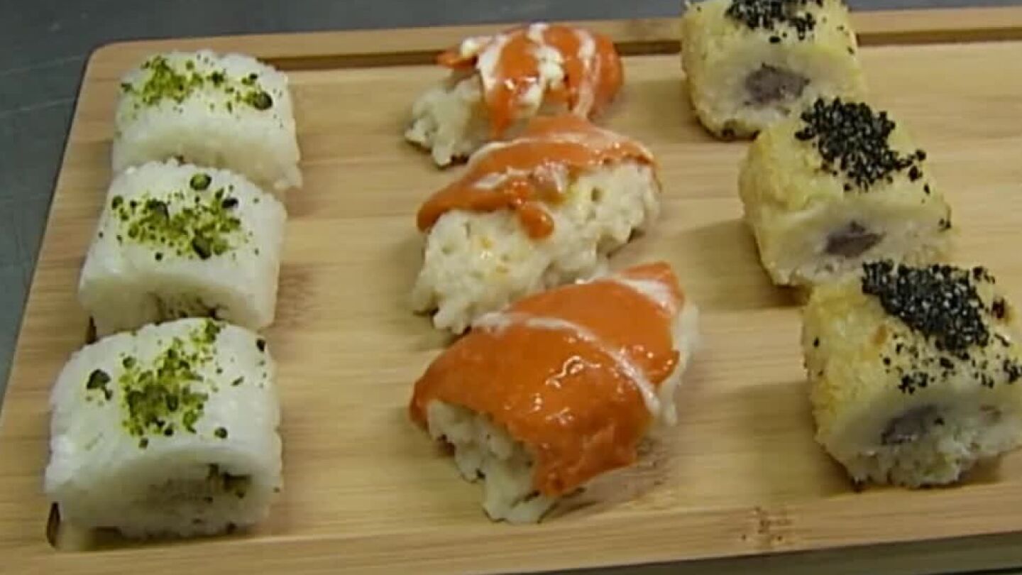 Torrijas con forma de "sushi"