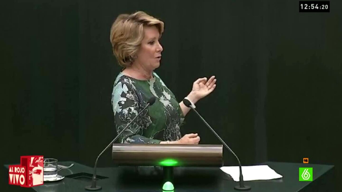 Esperanza Aguirre en la Asamblea de Madrid