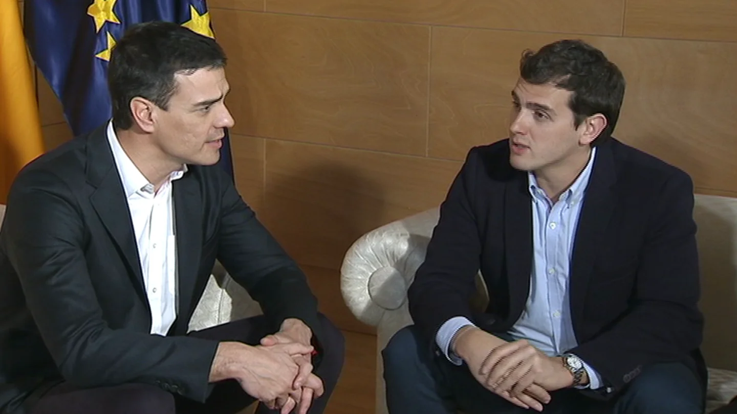 Reunión entre Pedro Sánchez y Albert Rivera Reunión entre Pedro Sánchez y Albert Rivera