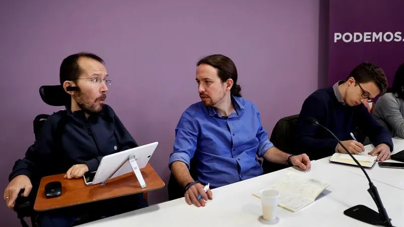 Echenique, Iglesias y Errejón durante el Consejo Ciudadano