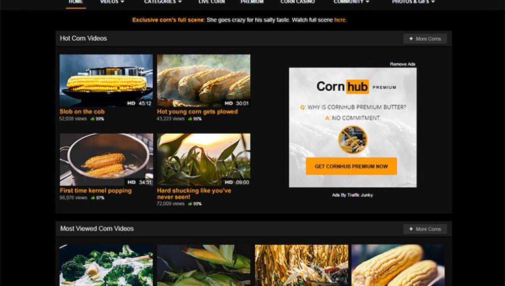 Los vídeos eróticos se transformaron en deliciosas mazorcas de maíz