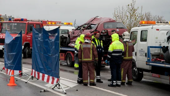 Imagen del accidente en Pont de Molins, Girona Imagen del accidente en Pont de Molins, Girona