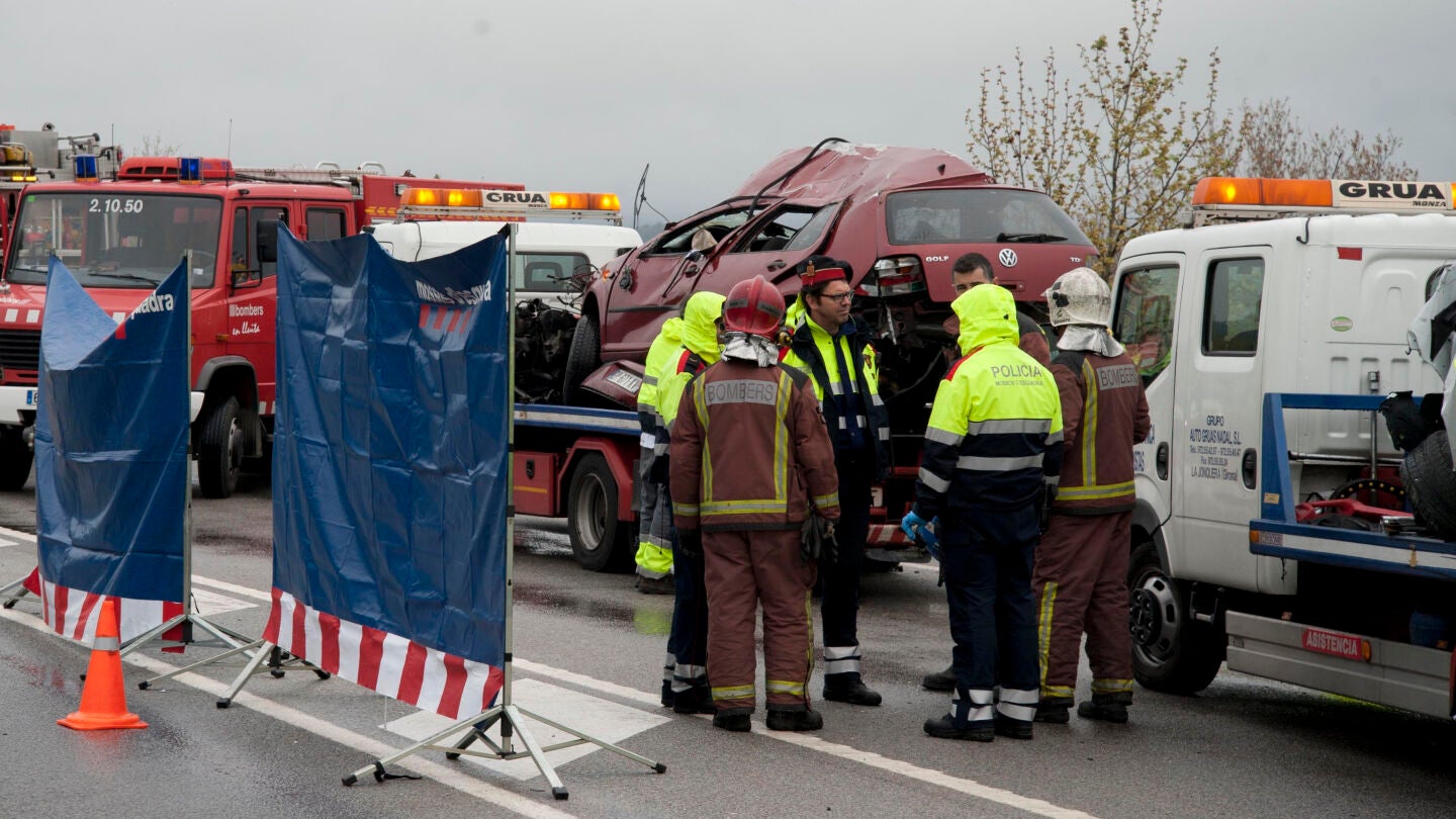 Imagen del accidente en Pont de Molins, Girona