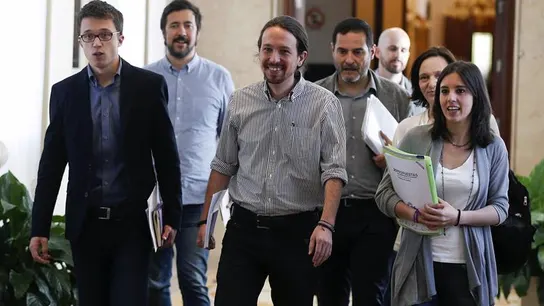 El equipo negociador de Podemos, capitaneado por Pablo Iglesias El equipo negociador de Podemos, capitaneado por Pablo Iglesias