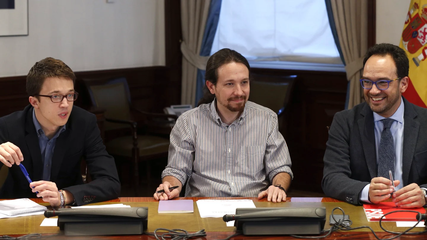Íñigo Errejón, Pablo Iglesias y Antonio Hernando Íñigo Errejón, Pablo Iglesias y Antonio Hernando