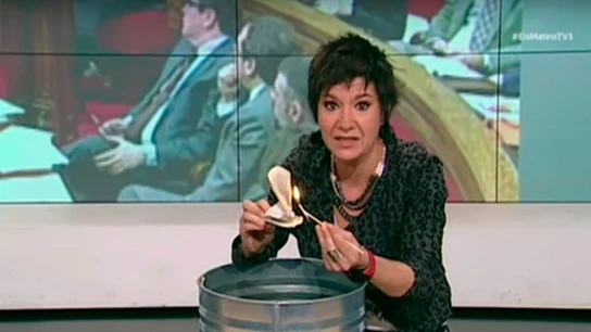 Una periodista de TV3 quema la Constitución Española en directo Una periodista de TV3 quema la Constitución Española en directo