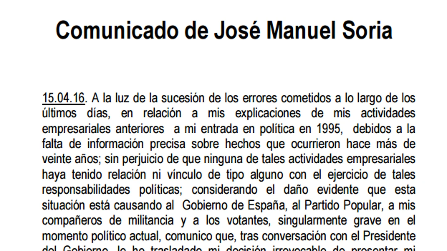 Comunicado de Soria Comunicado de Soria
