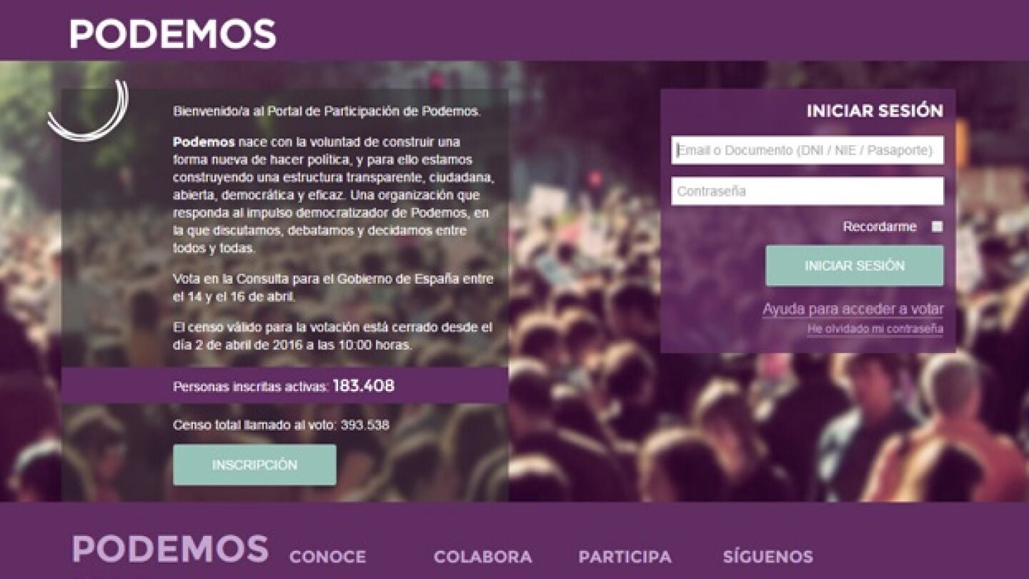 Imagen del Portal de Participaci&oacute;n de Podemos
